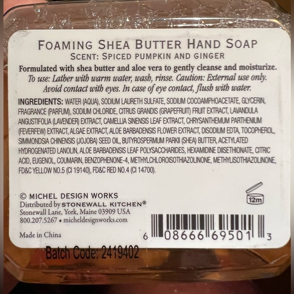 Michel Design Works NWT Qty 2 Foaming Shea
Butter Hand Soap Autumn Harvest - Picture 5 of 5